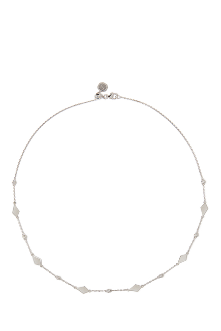 Mosaic Choker Necklace, 18k White Gold & Diamonds